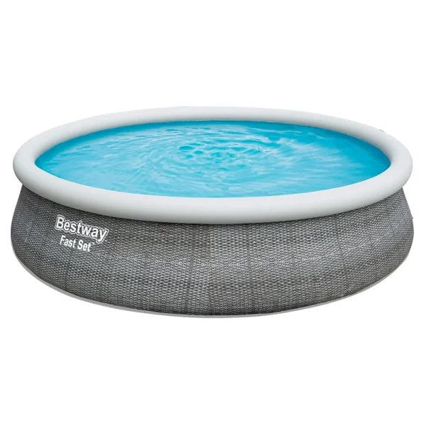 Fast Set 15' x 33" Round Above Ground Pool Liner Replacement, Rattan Wicker
