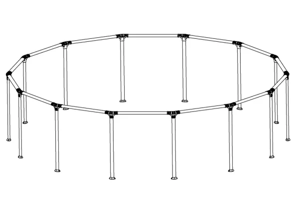 Coleman Steel Pro MAX 14' x 33" Above Ground Round Pool Frame Set Replacement, Silver (Top Rail and Vertical Legs)