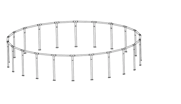 Coleman Power Steel 22' x 52" Above Ground Round Pool Frame Set Replacement, Brown (Top Rails and Vertical Legs)