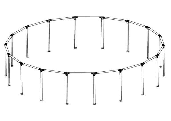 Steel Pro MAX 18' x 48" Above Ground Round Pool Frame Set Replacement, Gray (Footings and T-Connectors)