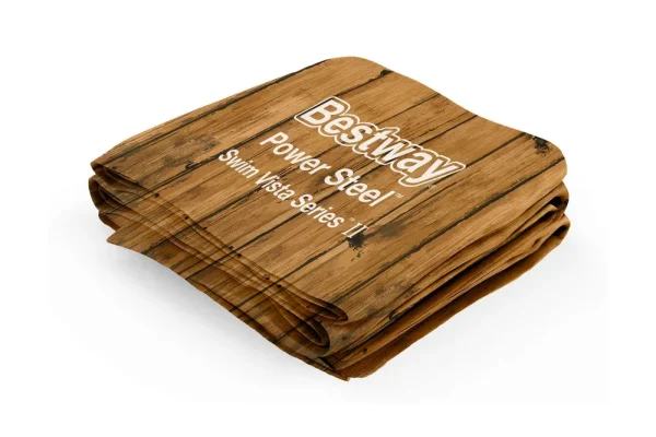 Power Steel Swim Vista Series II 18' x 48" Round Above Ground Pool Liner Replacement, Wood Grain