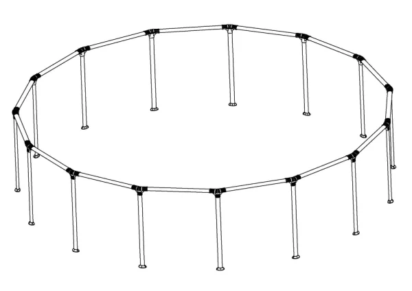 Steel Pro MAX 15' x 48" Above Ground Round Pool Frame Set Replacement, Gray (Top Rails and Vertical Legs)