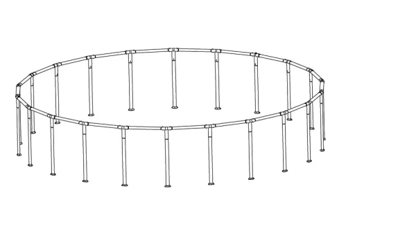 Coleman Power Steel 22' x 52" Above Ground Round Pool Frame Set Replacement, Brown (Footings and T-Connectors)