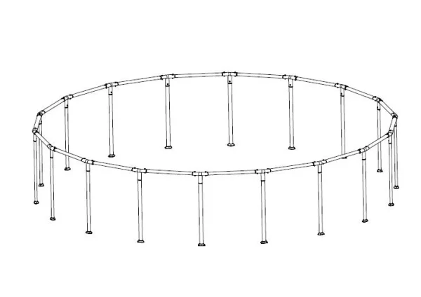 Coleman Power Steel 18' x 48" Above Ground Round Pool Frame Set Replacement, Brown (Top Rails and Vertical Legs)